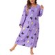 thumbnail image 2 of Agnes Orinda Vestido de Dormir Casual de Manga Larga con Cuello Redondo para Mujer de Talla Grande para la Escuela, Universidad, Día de San Valentín, Pijamas 4X Lila, 2 of 6