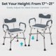 thumbnail image 5 of Silla de ducha PELEGON Heavy Duty con reposabrazos y respaldo acolchados, 204 kg, 5 of 9