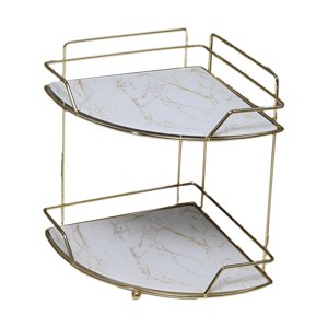 Magideal - Cesta De De Esquina De Alta Resistencia, Cesta Extraíble Sin Perforaciones, Organizador De Montaje En Pared Duradero De Acero Al Carbono Para , 2 Capas