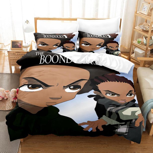 New The Boondocks Bedding Set Single Twin Full Size Bed Set Adult Kid Bedroom Duvet cover Sets Anime Bed Sheet Set Bed Sheets