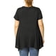 thumbnail image 3 of Agnes Orinda Blusas de Talla Grande para Mujer, Camisetas de Verano con Cuello Redondo, Sueltas, de Manga Corta, Tejidas, Camiseta Holgada, Casual 2X Negro, 3 of 8
