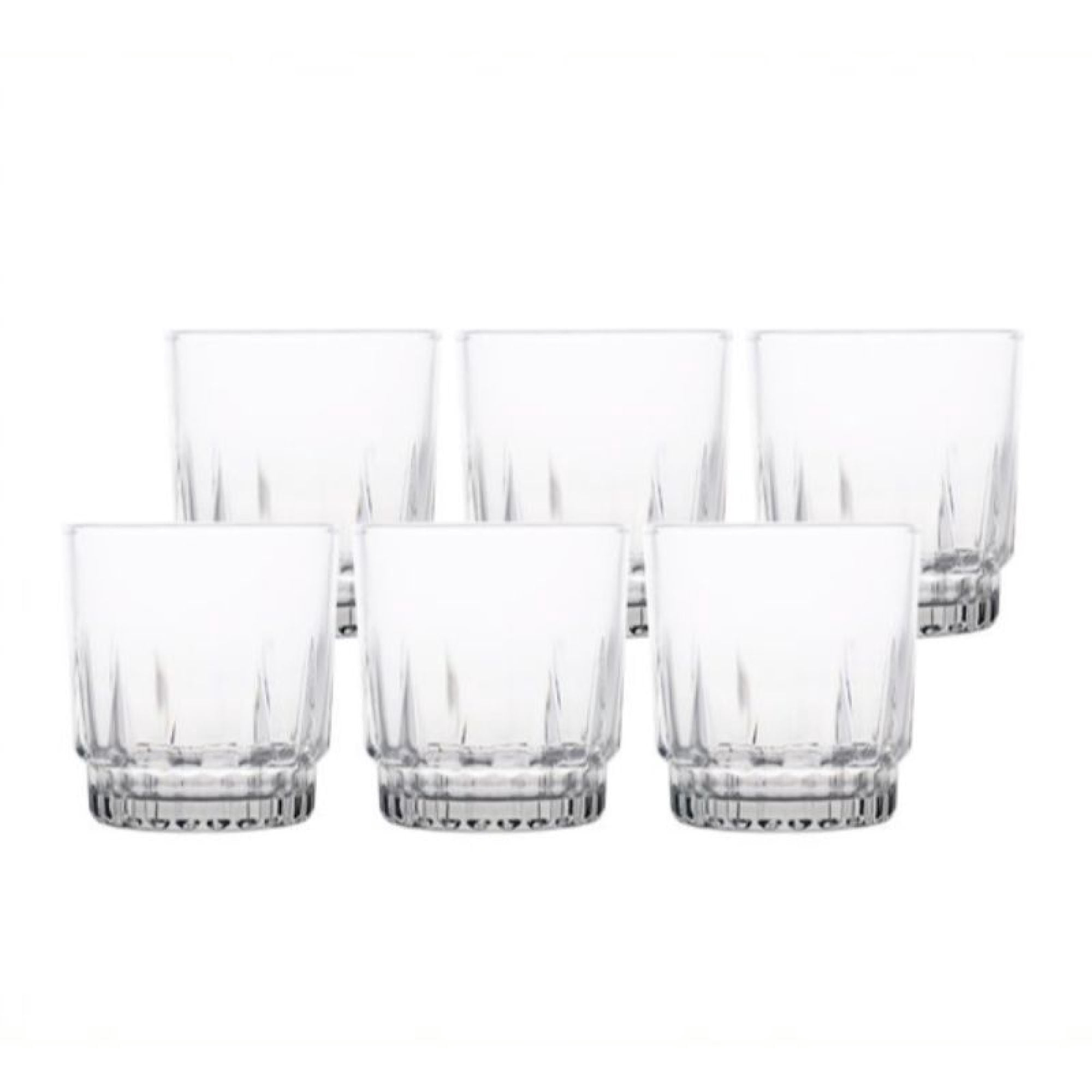 Set 6 Vaso bajos Prisma vidrio 200ml transparente
