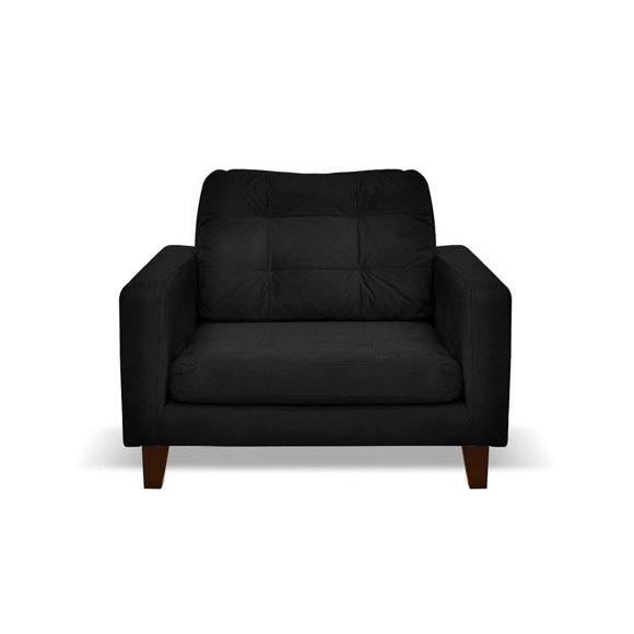 Sofa Napoles 1C Tela Velvet Negro