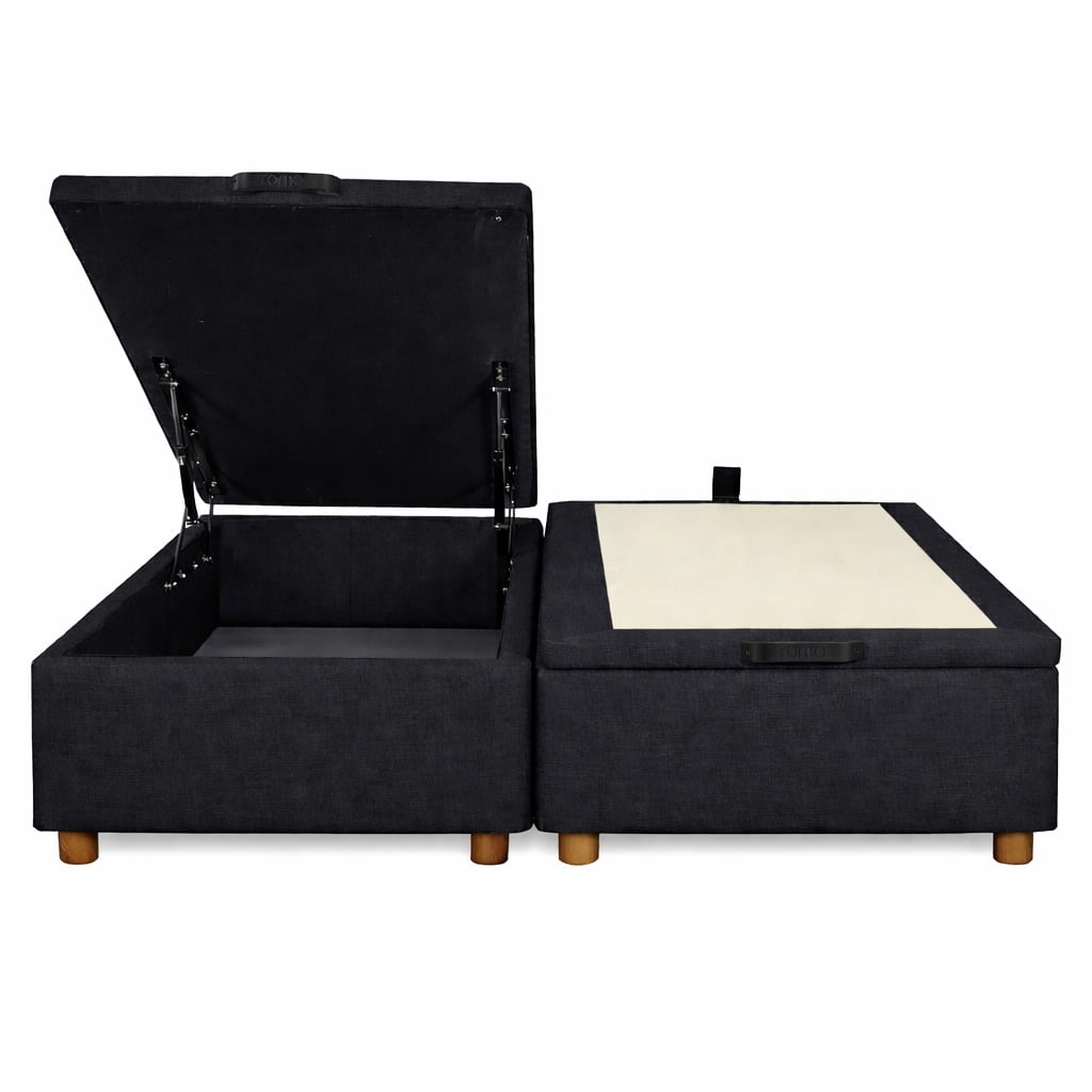 Ethan Desing - Base Baul 2 Plazas Onyx Con Sistema Hidráulico - Negro