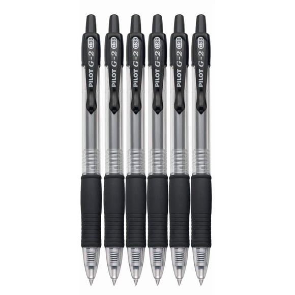 Pluma G2 Retráctil De Tinta Gel Ultrafina Negra Paquete De 6