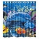 thumbnail image 1 of Cortina de ducha con diseño de delfín bajo el mar, juego de cortinas de baño con ganchos, tamaño 66 x 72 pulgadas, 1 of 3