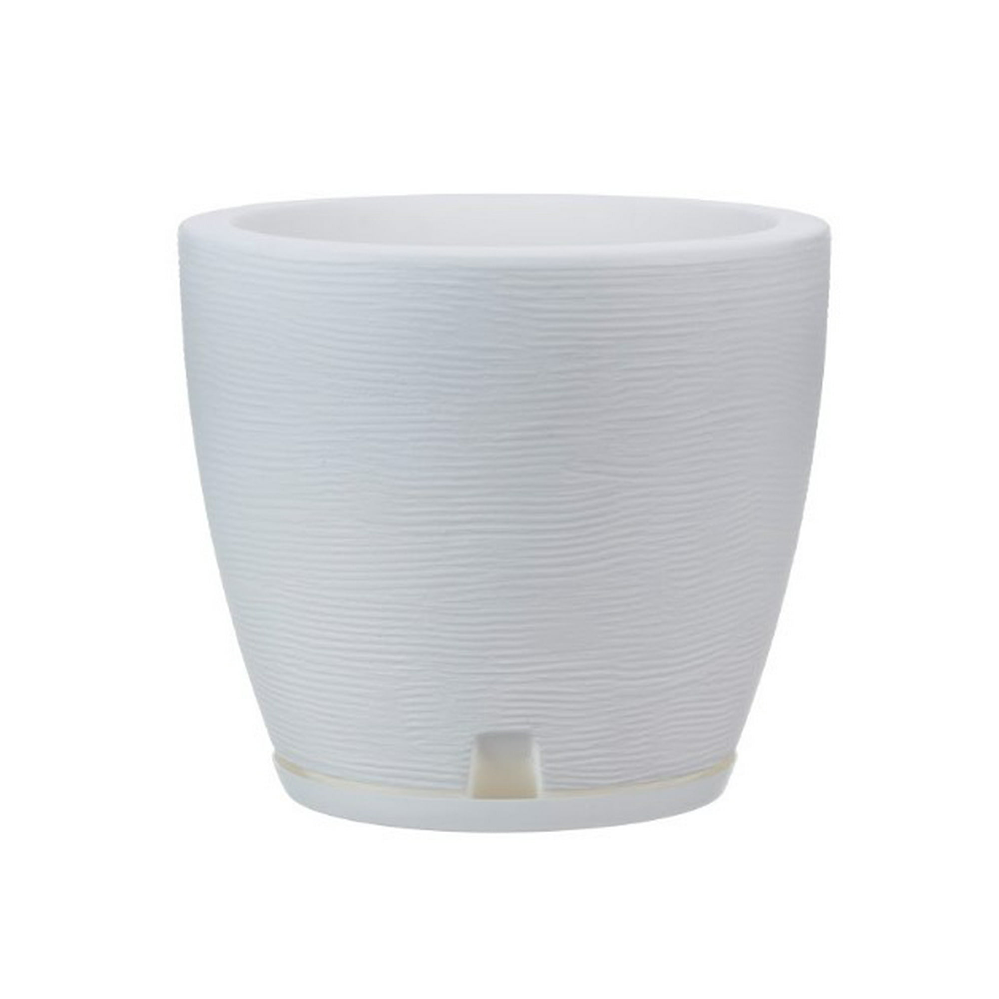 Floridis - Macetero Blanco Amsterdam 28cm Alto Con Plato