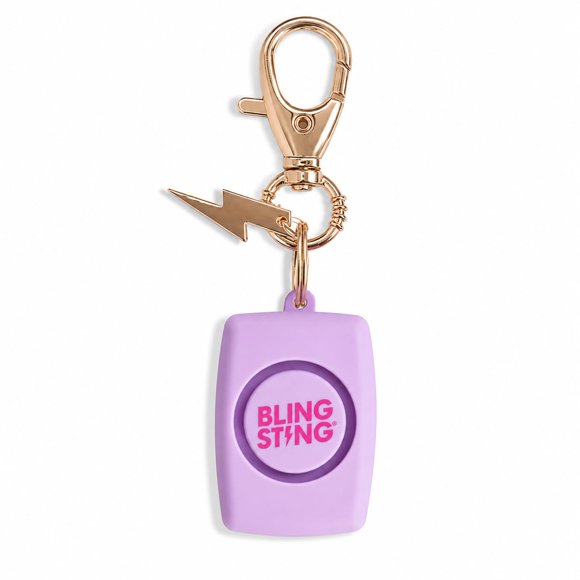 Alarma BLINGSTING 125 dB con luz LED y llavero color lavanda