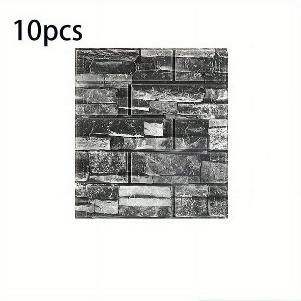 10pcs 3D Wall Stickers Diy Wallpaper Foam Soft Tiles, Bedroom Faux Brick Wallpaper Decoration, Waterproof And Mildew-resistant Self-adhesive Wallpaper For Living Room Kitchen TV Backdrop