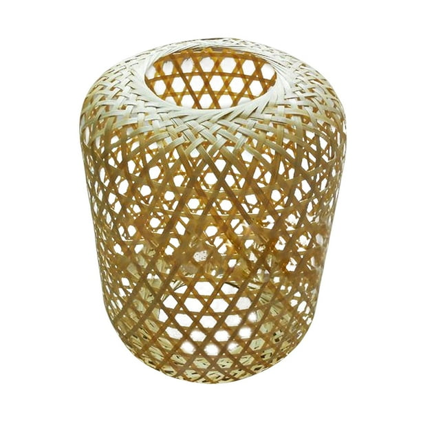 Lámpara de bambú tejida rústica, lámpara de techo, cubierta de luz colgante, decoración de linternas para dormitorio, lámpara de lectura, lámpara de