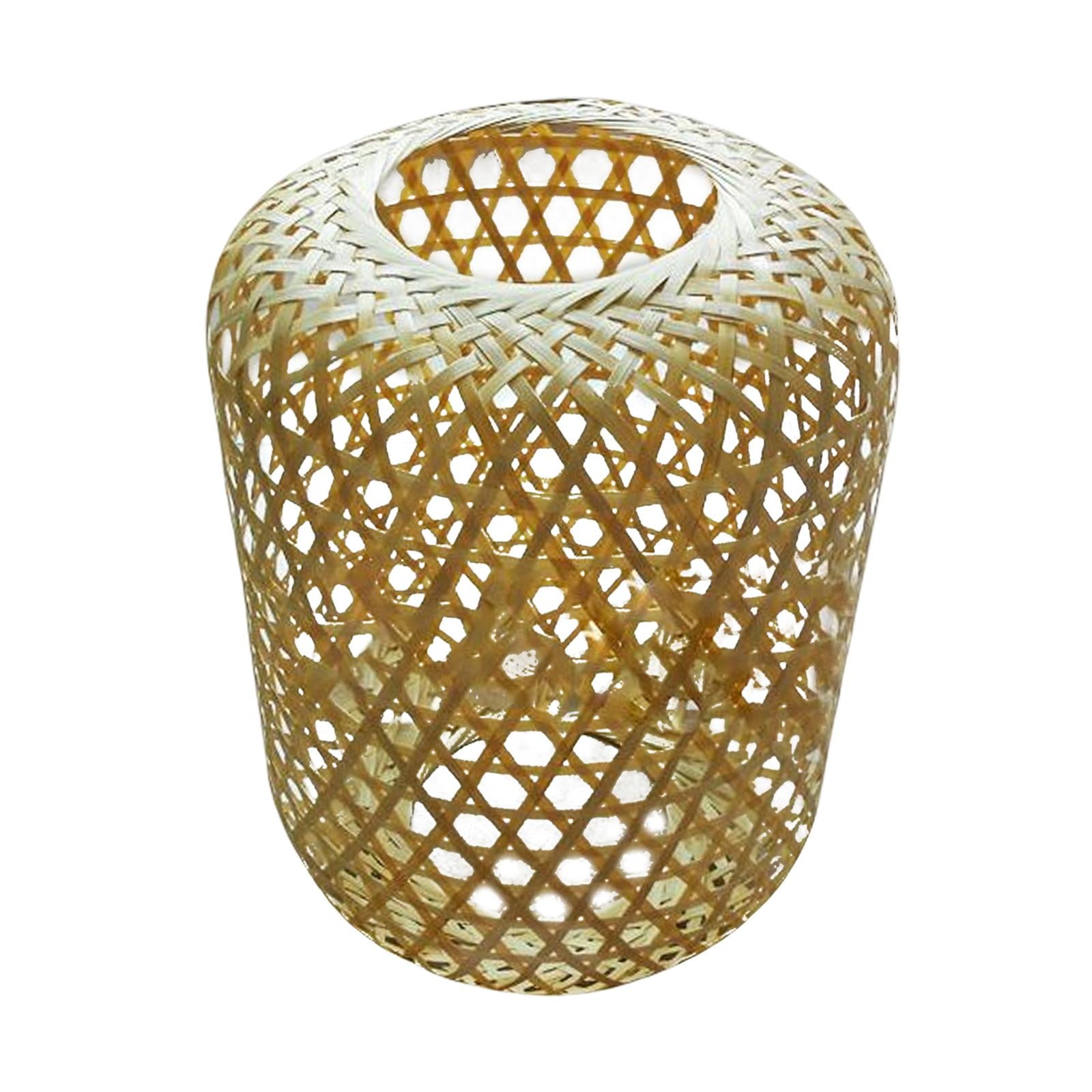 Magideal - Lámpara De Bambú Tejida Rústica, Lámpara De Techo, Cubierta De Luz Colgante, Decoración De Linternas Para Dormitorio, Lámpara De Lectura, Lámpara De