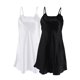 thumbnail image 1 of INSPIRE CHIC Vestido de Tirantes Espagueti con Volantes en el Dobladillo para Mujer Talla Grande de Seda Negro+blanco 3XL, 1 of 5