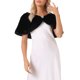 thumbnail image 1 of INSPIRE CHIC Chal Elegante de Piel Sintética para Mujer, Envoltura de Fiesta de Boda, Estola, Bolero L Negro, 1 of 6
