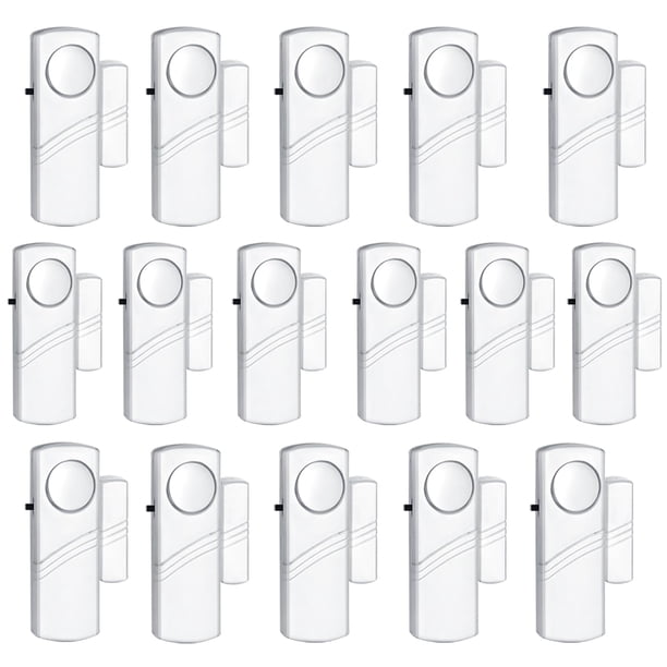 Alarma de seguridad para puertas y ventanas, sensor inalámbrico PLOJOP de 90 dB (paquete de 16)