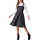 thumbnail image 2 of INSPIRE CHIC Vestido de Tweed para Mujeres sin Mangas Cuello Cuadrado Cuadros Línea A Pinafore Vestidos XS Negro, 2 of 6