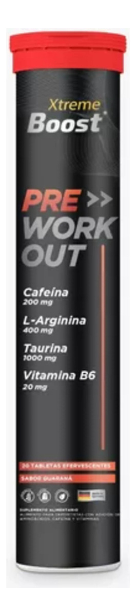 Bioplus - Pre Entreno Xtreme Boost Tubo 20 Tabletas Sabor Guaraná