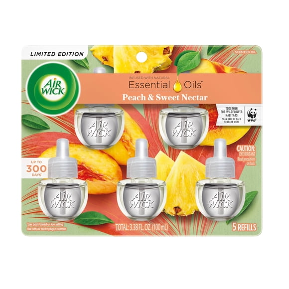 Recambio De Aceite Perfumado Plug In Fresh Peach 5 Unidades