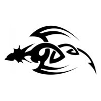 Rienda Libre Graphics - Decomural Tribal Dagger Dragon Sword Ws-15916