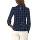 thumbnail image 3 of INSPIRE CHIC Blusas de Mujer para el Trabajo con Cuello de Lazo y Mangas Largas a Cuadros L Azul Marino, 3 of 8
