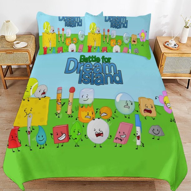 Game BFDI Battle For Dream Island Bedding Set Duvet Cover Comfortable and Lightweight Cartoon Bedding 3 Piece Bed Set