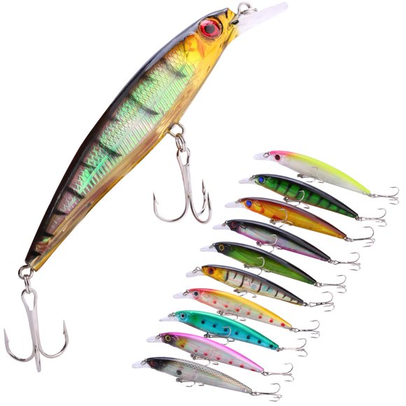 Set de señuelos de pesca Sougayilang Minnow Crakbaits para pescar