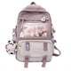 thumbnail image 3 of Get Ready for School with Our Kawaii Colorblock Backpack - Cute Cartoon Nylon Bookbag with Clear Front Pocket, 3 of 4