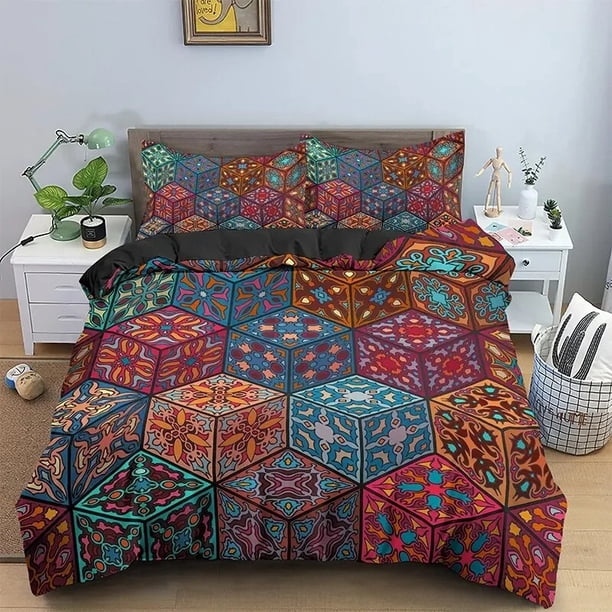 Vintage Bohemian Bedding SetDuvet Cover Comforter Bed Set Quilt Cover Pillowcase Boys Girls Adults