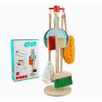 Genérico - Set De Aseo Y Limpieza Para Niños Set De Madera Cafe