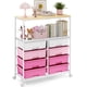 thumbnail image 1 of Carrito organizador APEXCHASER de 8 cajones con cubierta de madera, rosa, 1 of 8