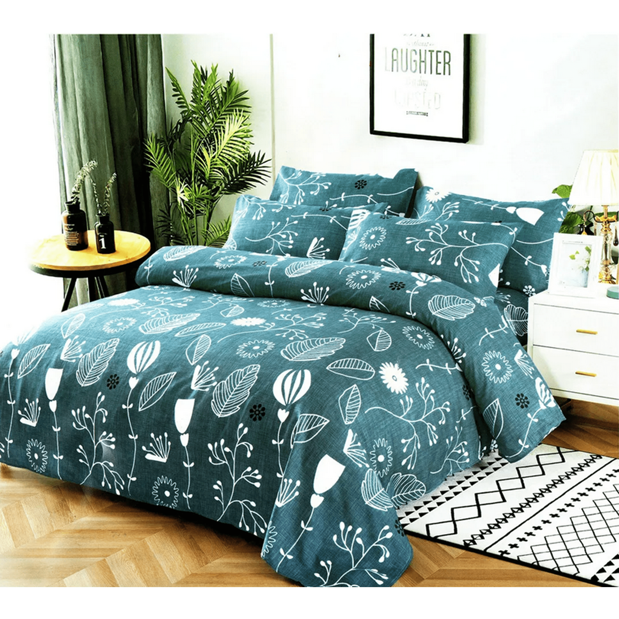 Genérico - Juego Sabana Estampado Algodon 1.5 Plaza 3 Pzas Color 2