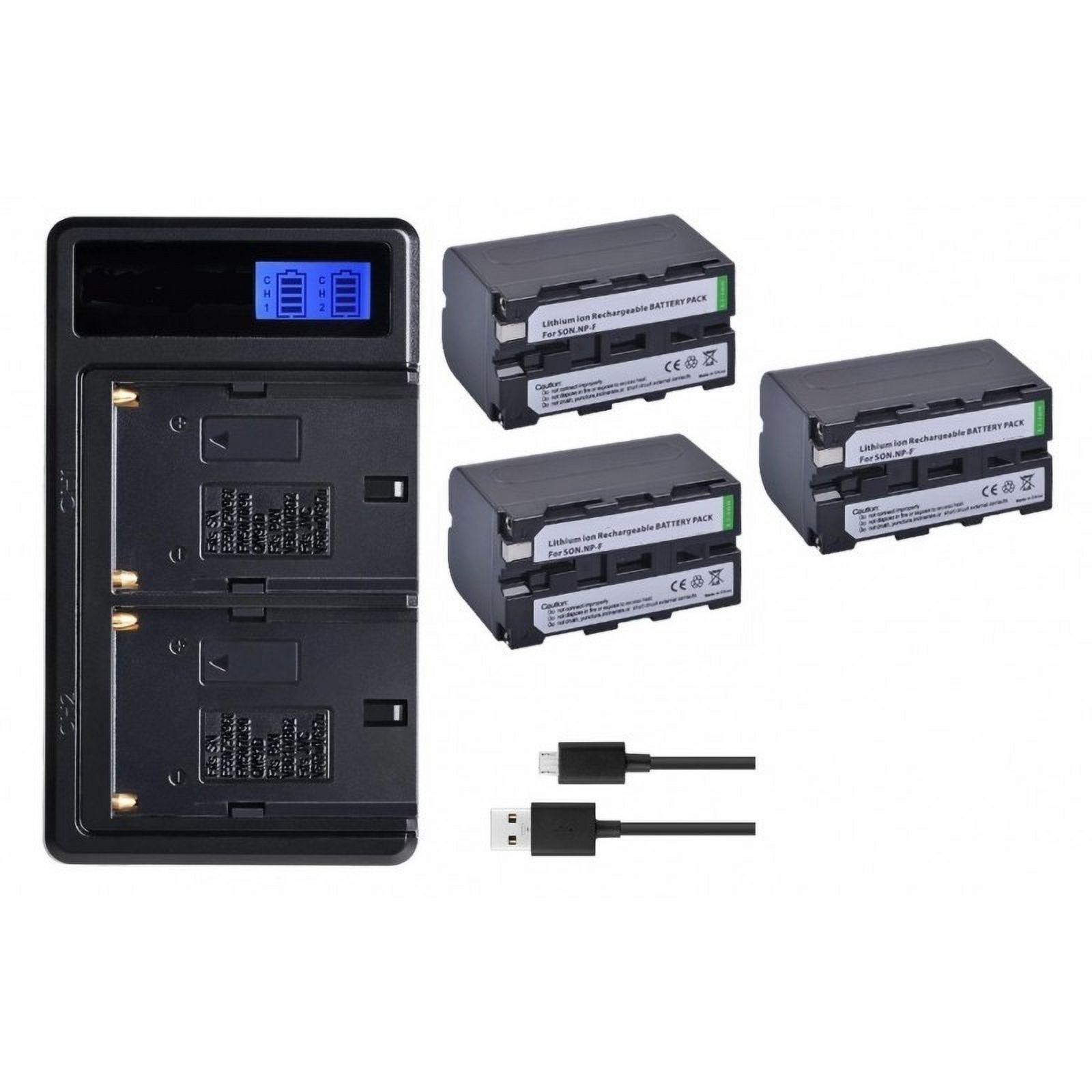 Genérico - 2 Baterías Np-F970 Np-F960 + Cargador Doble Bc-Vm10 Sony Alternativo