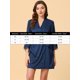 thumbnail image 5 of Conjunto de Pijama de Satén para Mujer INSPIRE CHIC con Ribete de Encaje Camisón y Bata 2 Piezas Ropa de Dormir con Manga 3/4 Loungewear S Azul, 5 of 6