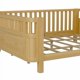 thumbnail image 4 of Cama de plataforma de madera de tamaño queen, cama queen de perfil bajo de madera con rieles para niñas y niños, 4 of 6