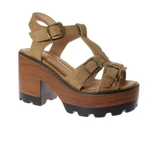 Sandalia Plataforma Beige Vía Franca