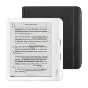 Rakuten Kobo - Lector E Reader Kobo Libra Colour Blanco Con Funda Sleepcover Negro