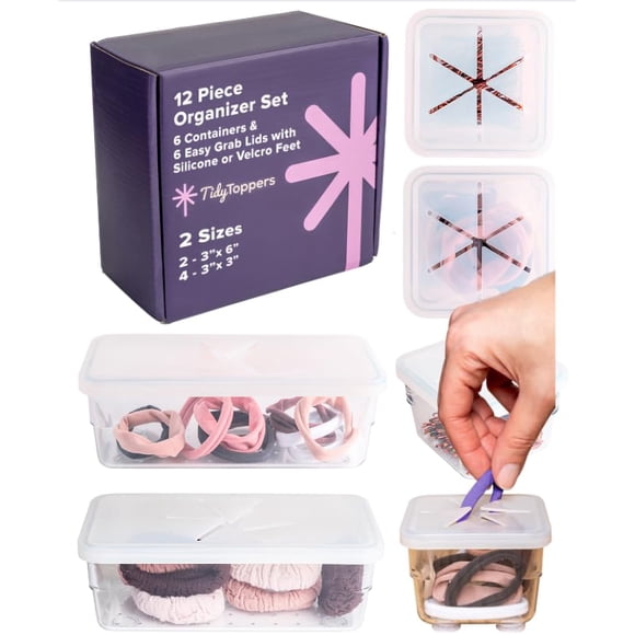 Juego organizador Tidy Toppers de 12 piezas con cajones transparentes