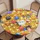 thumbnail image 5 of Emoji-theme Fitted Round Tablecloths Elastic Edged Table Covers Waterproof Table Cloth for Kitchen Holiday Party Tables Decor 120cm, 5 of 6