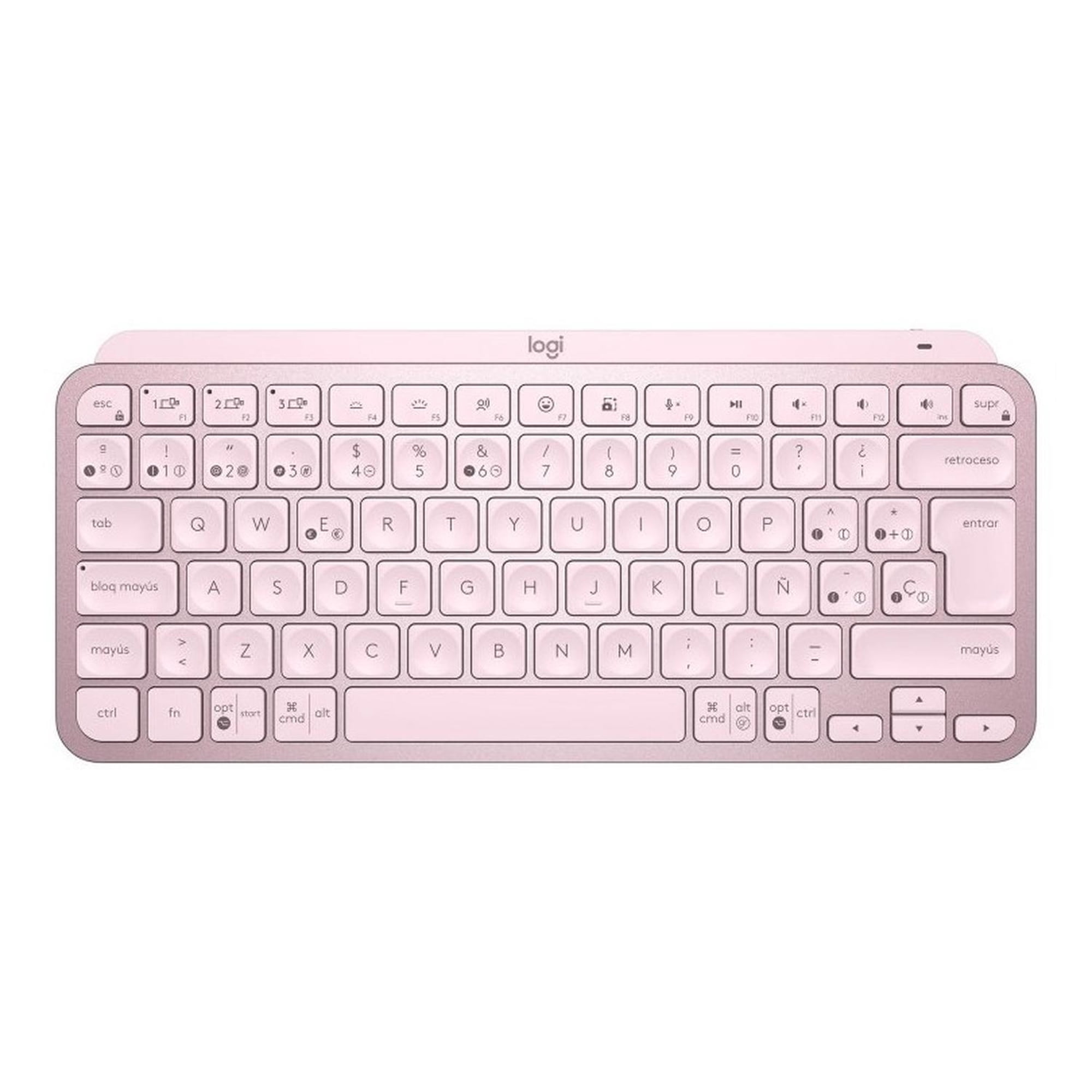 Teclado Logitech Mx Keys Mini - Iluminado - Rosa - Qwerty Rosa