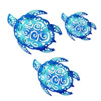 Bothyi - 3 Piezas De Tortuga Marina, Arte De Pared, Adorno De Tortuga Para Decoración De Valla De Jardín, Azul