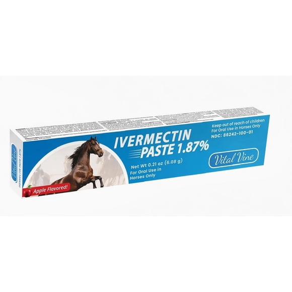 Pasta de ivermectina para caballos 1.87% VitalVine sabor manzana 6.08 g