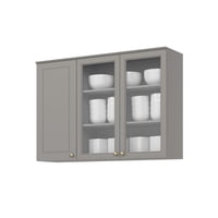 Mueble Aéreo 2 Puertas Vidrio Línea Americana Gris Home Mobili