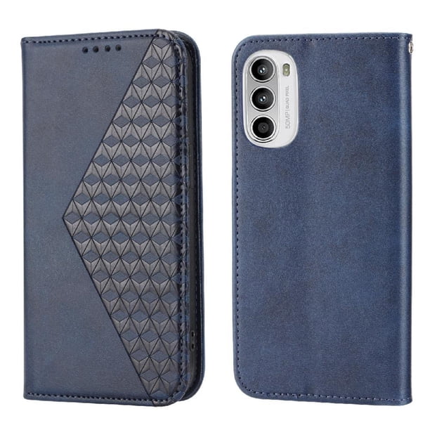 Funda Flip FOXDOCK para Motorola Moto G Stylus 4G 2022 , Estilo Billetera con Diseño Rombo, Correa de Mano y Soporte, Uso Diario