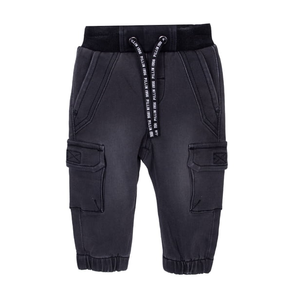Jeans Bebé Niño Jogger Cargo Cintura Ajustable Negro