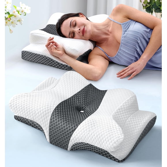 Almohada de Cuello Emircey de Espuma Viscoelástica Ortopédica con Efecto Refrescante