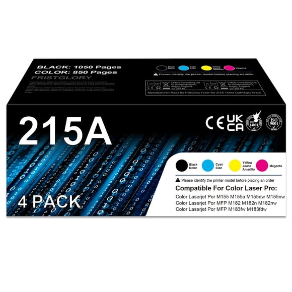 Cartuchos de tóner FristGlory 215A, paquete de 4, alto rendimiento para HP