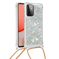 Funda Foxdock Para Samsung Galaxy A72 5G Con Cuerda Ajustable, Brillo Líquido, Protección Antigolpes Y Lente – Ideal Para Regalo