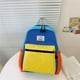 thumbnail image 1 of Children's Color-block Backpack Canvas Backpack Zipper Large Capacity Schoolbag, 1 of 3