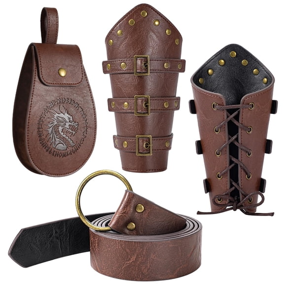 Set De Accesorios Renaissance Riñonera Y Brazaletes De Piel