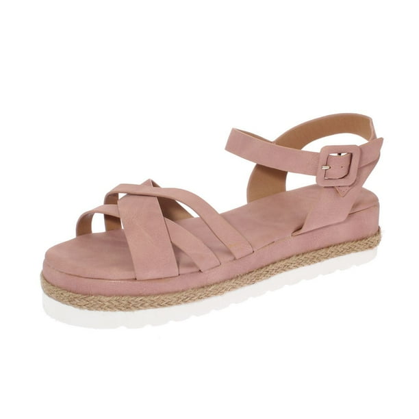 Sandalia Plataforma Rosado Vía franca