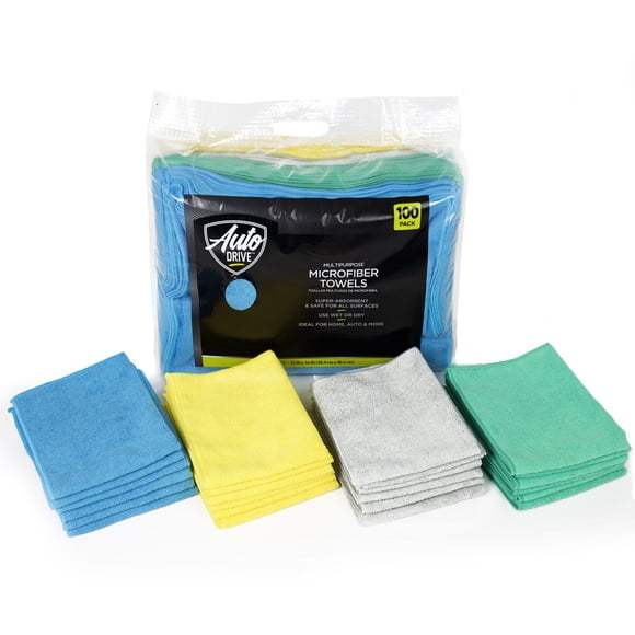 Toallas Microfibra Auto Drive 12x16 Pack 100 Multipropósito